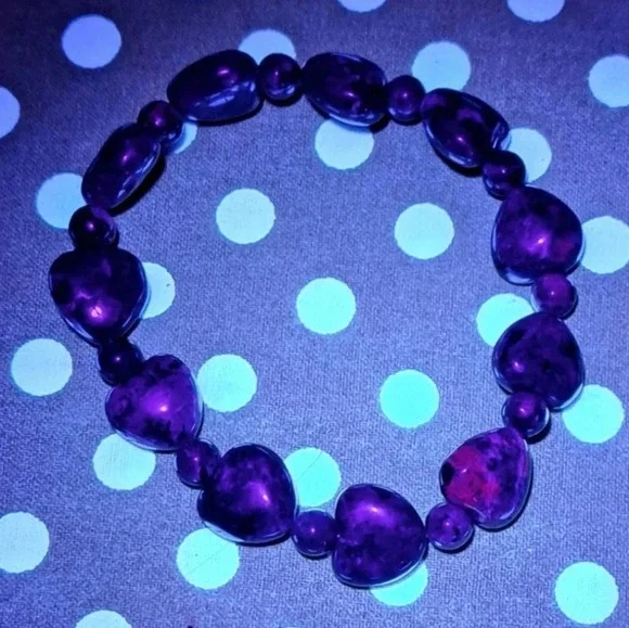 Natural Yooperlite Heart Shape Pendant Necklace 24" In Silver Plate - Picture 7 of 9